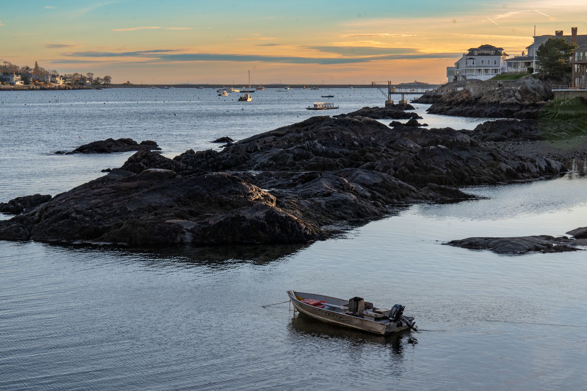 Marblehead coastline and harbor on Massachusetts' North Shore