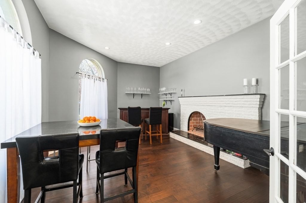 Dining room and fireplace at 20 Landers Road