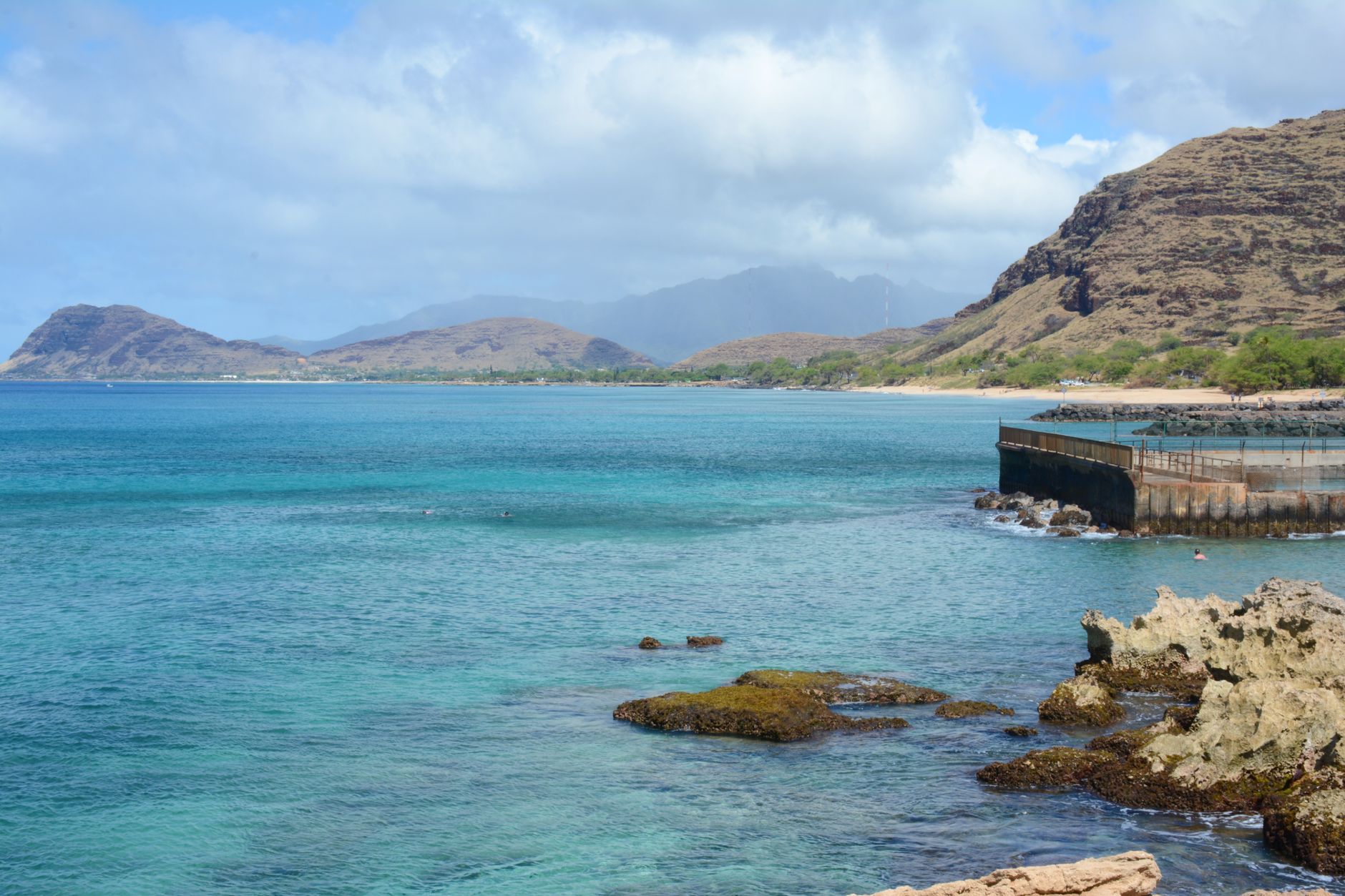 Kapolei coastline and clear water