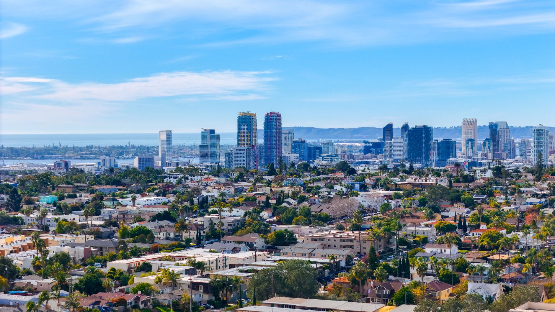 Aerial cityscape of San Diego County
