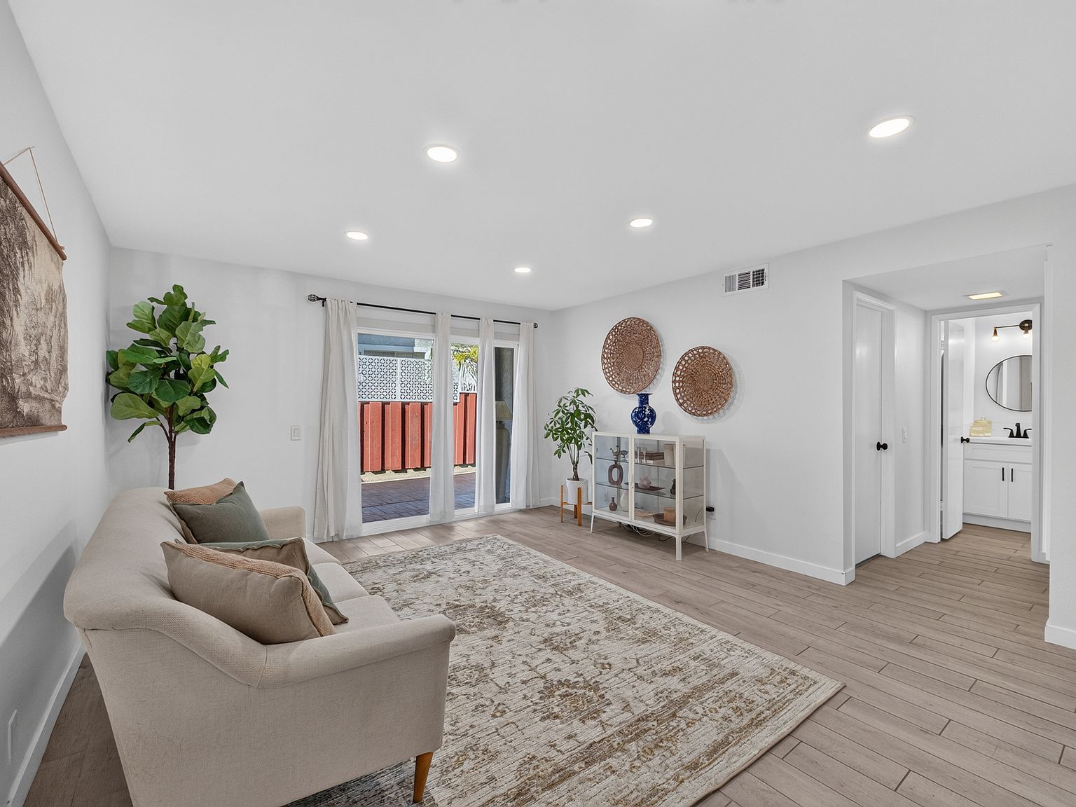 Bright living room at Bayside Lane in Laguna Niguel