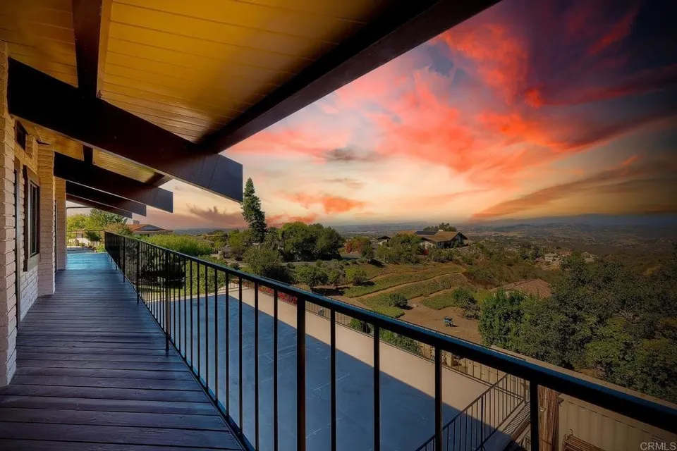 Hillside view from a home in Vista at sunset