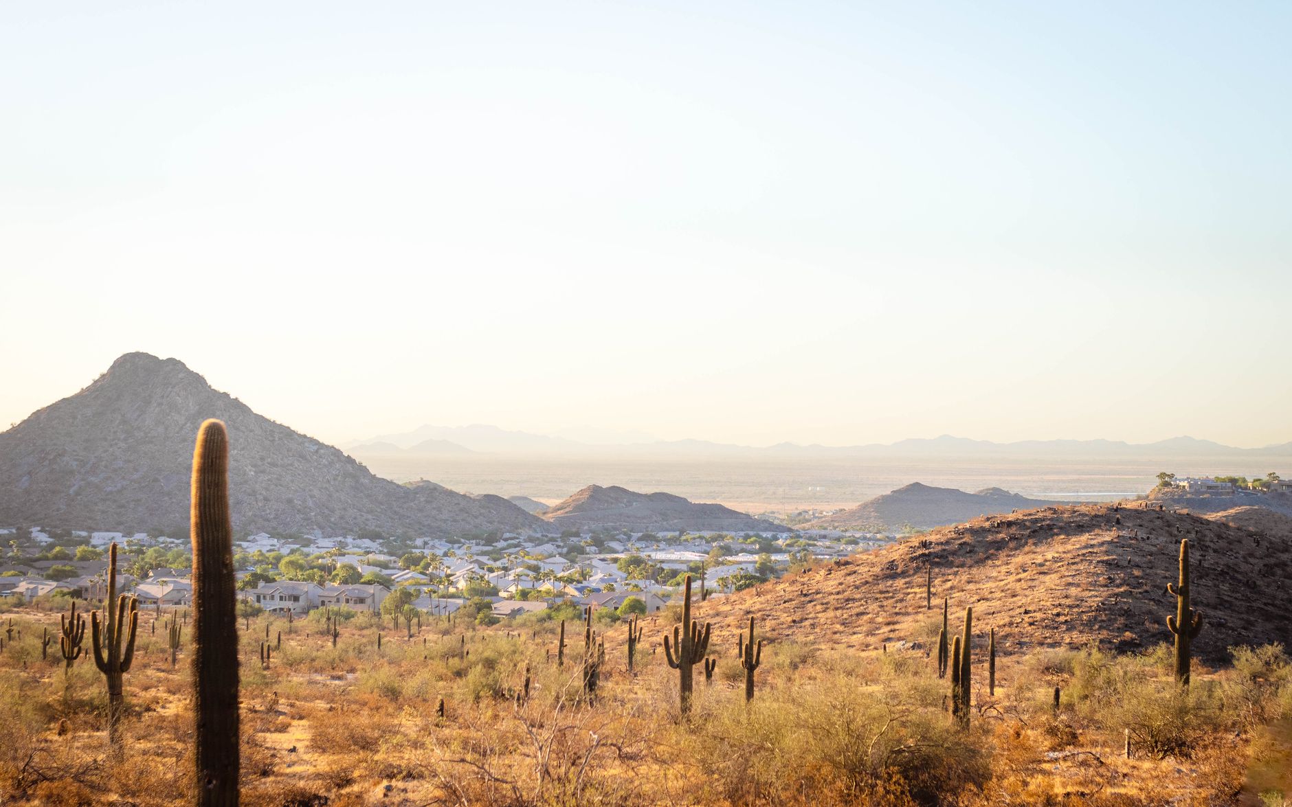 Arizona desert and mountains at sunset