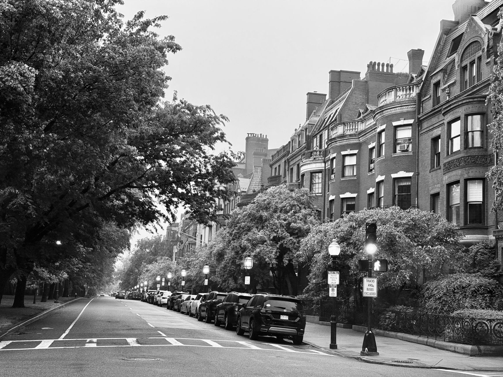 Historic Boston brownstones