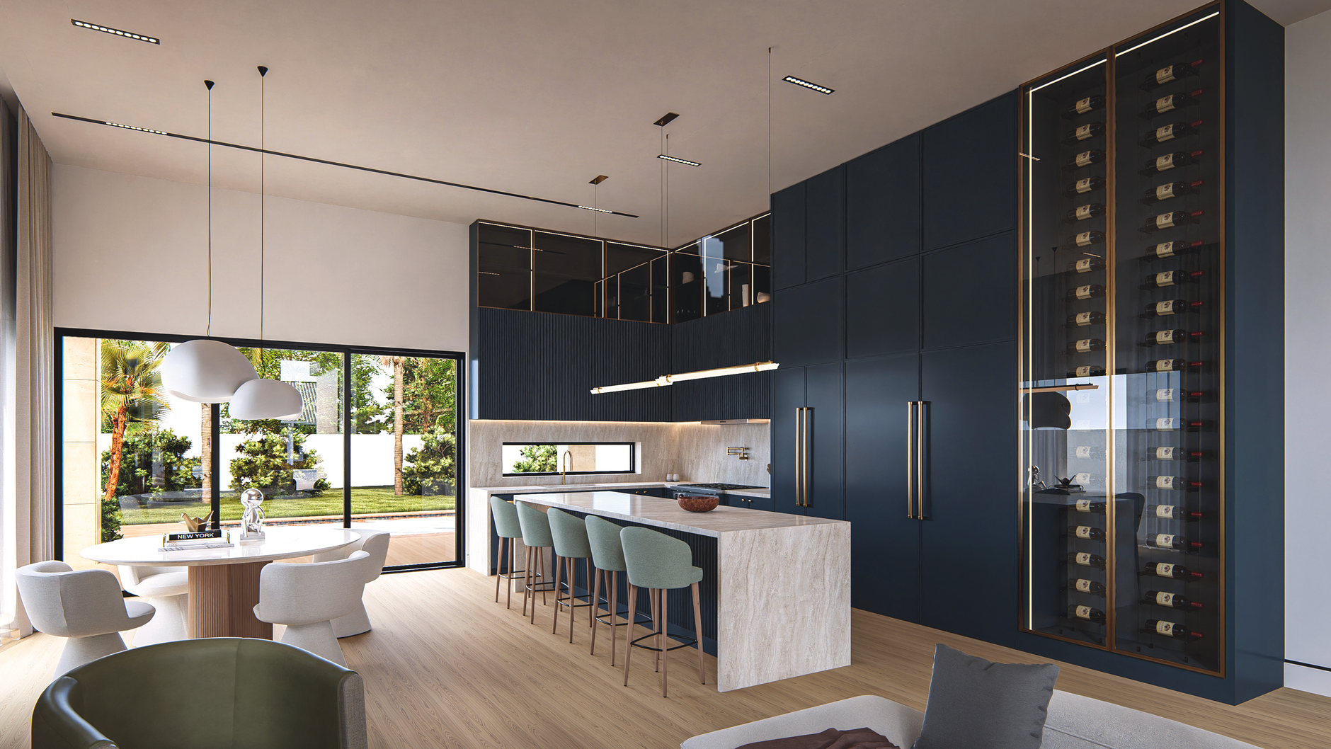 Refined modern kitchen filled with natural light