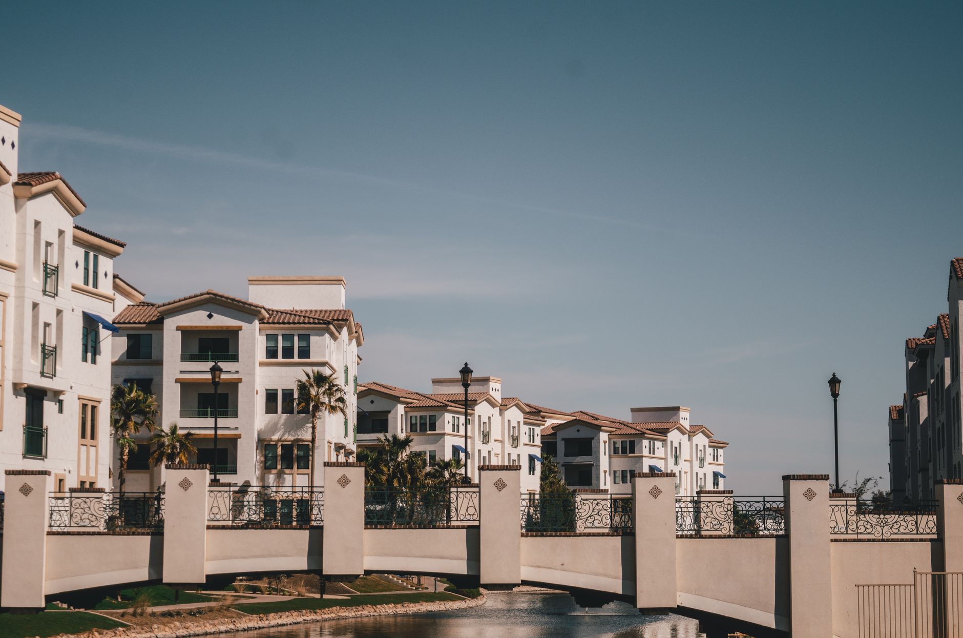 Chandler, Arizona residential district beside a canal